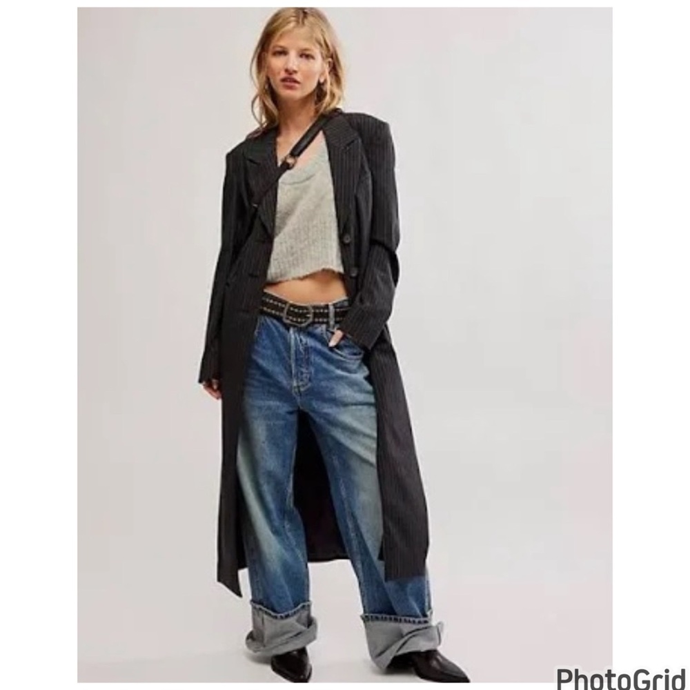 ZARA Pinstripe Blazer Coat